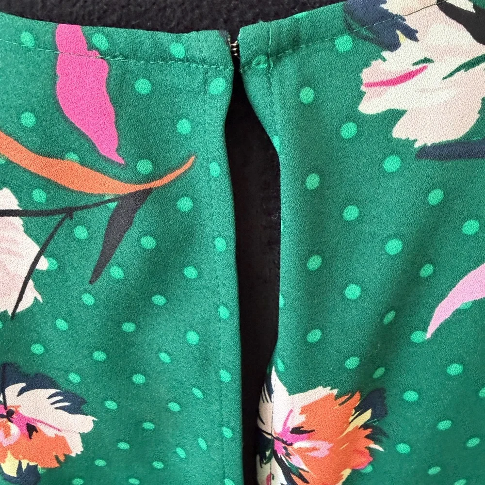 Green Floral Wrap Midi Dress - Picture 3 of 14